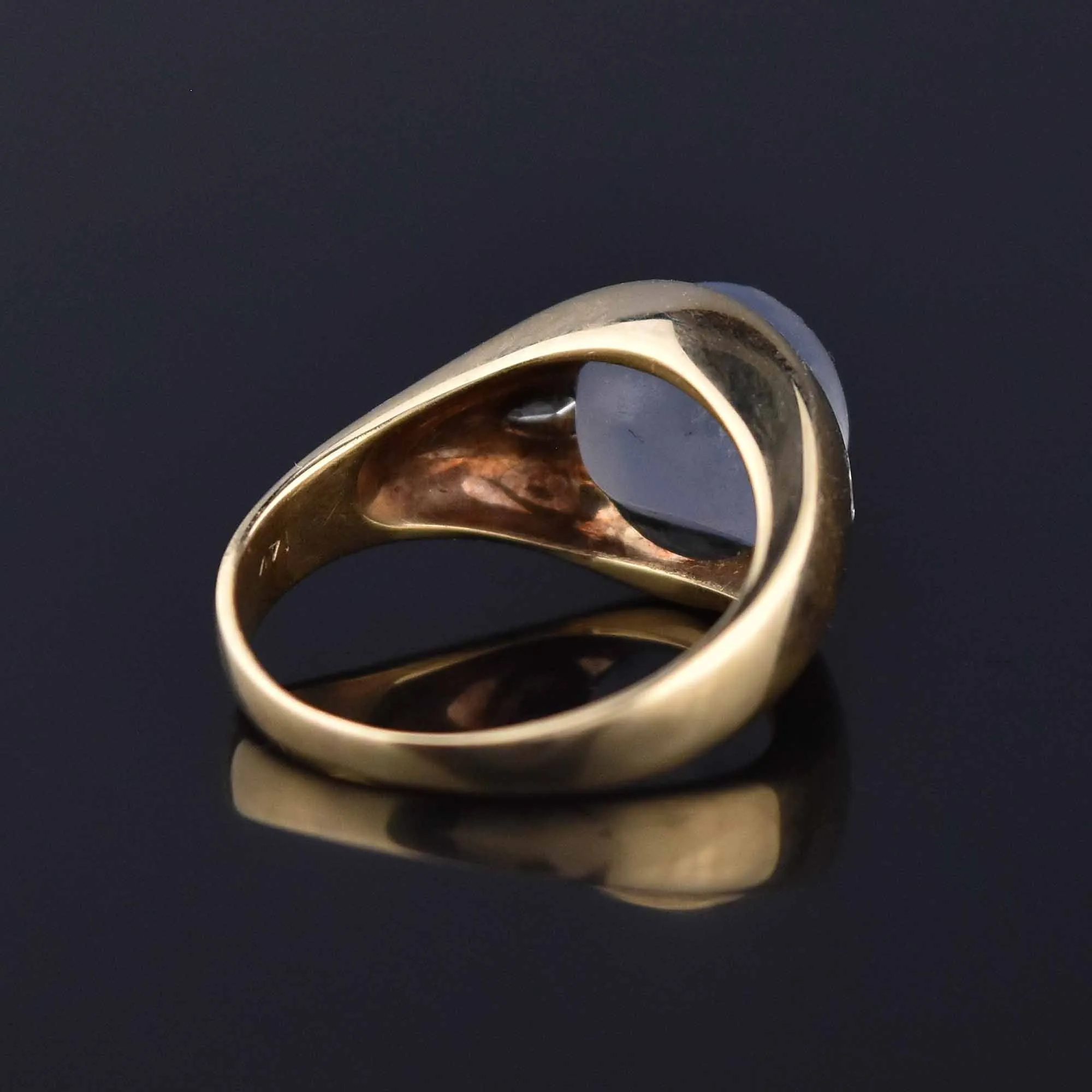 Natural Star Sapphire Diamond Ring in 14K Gold