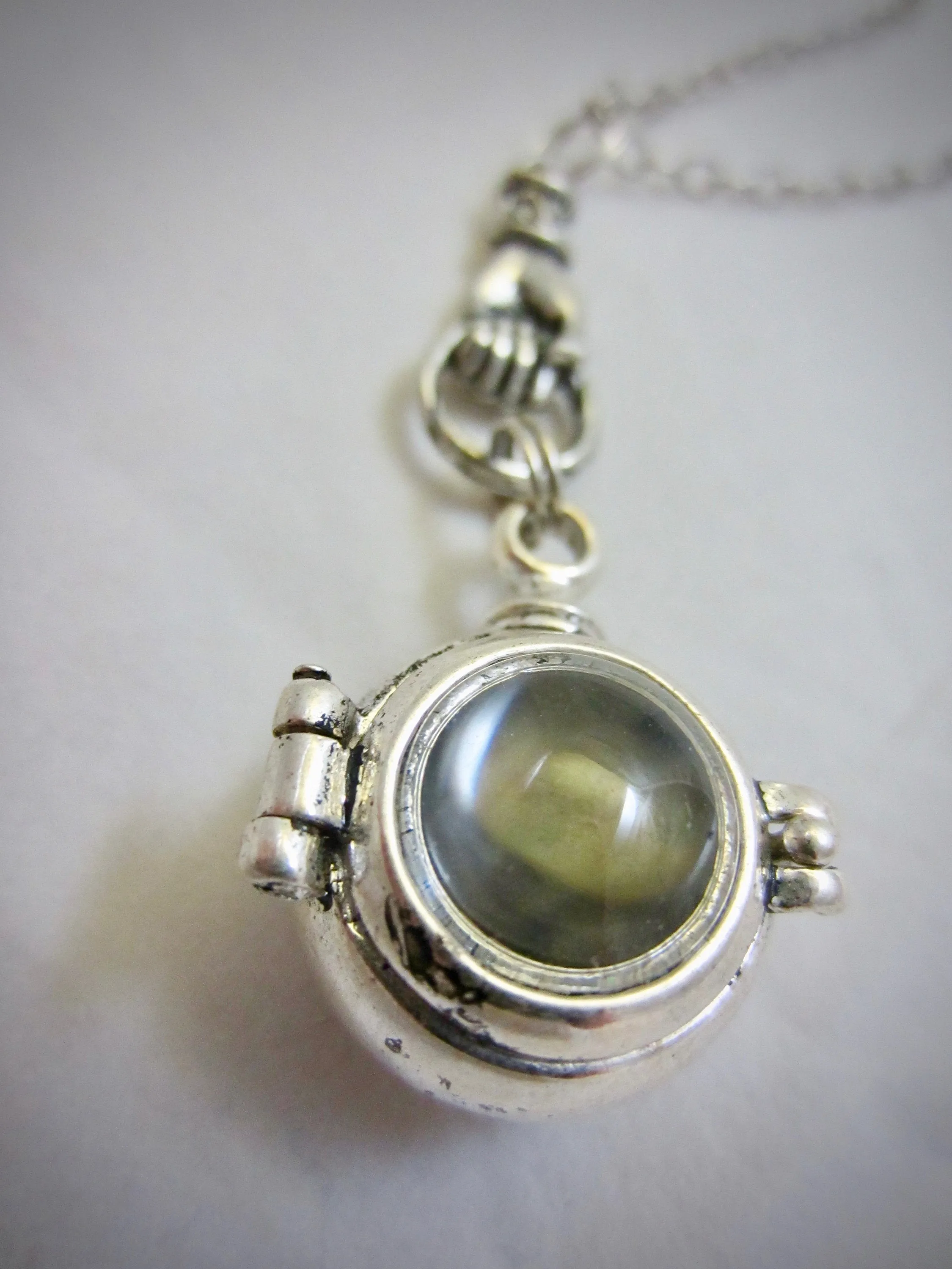 Nautical necklace watch movement - Steampunk Necklace - Diving Helmet with Vintage watch movement - antique silver pendant - gift for her