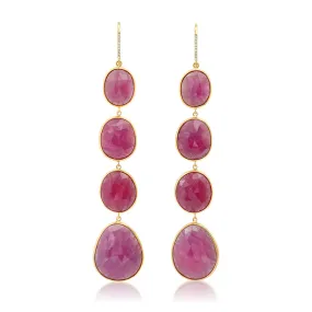 One-of-a-Kind Rustic Pink Sapphire Earrings