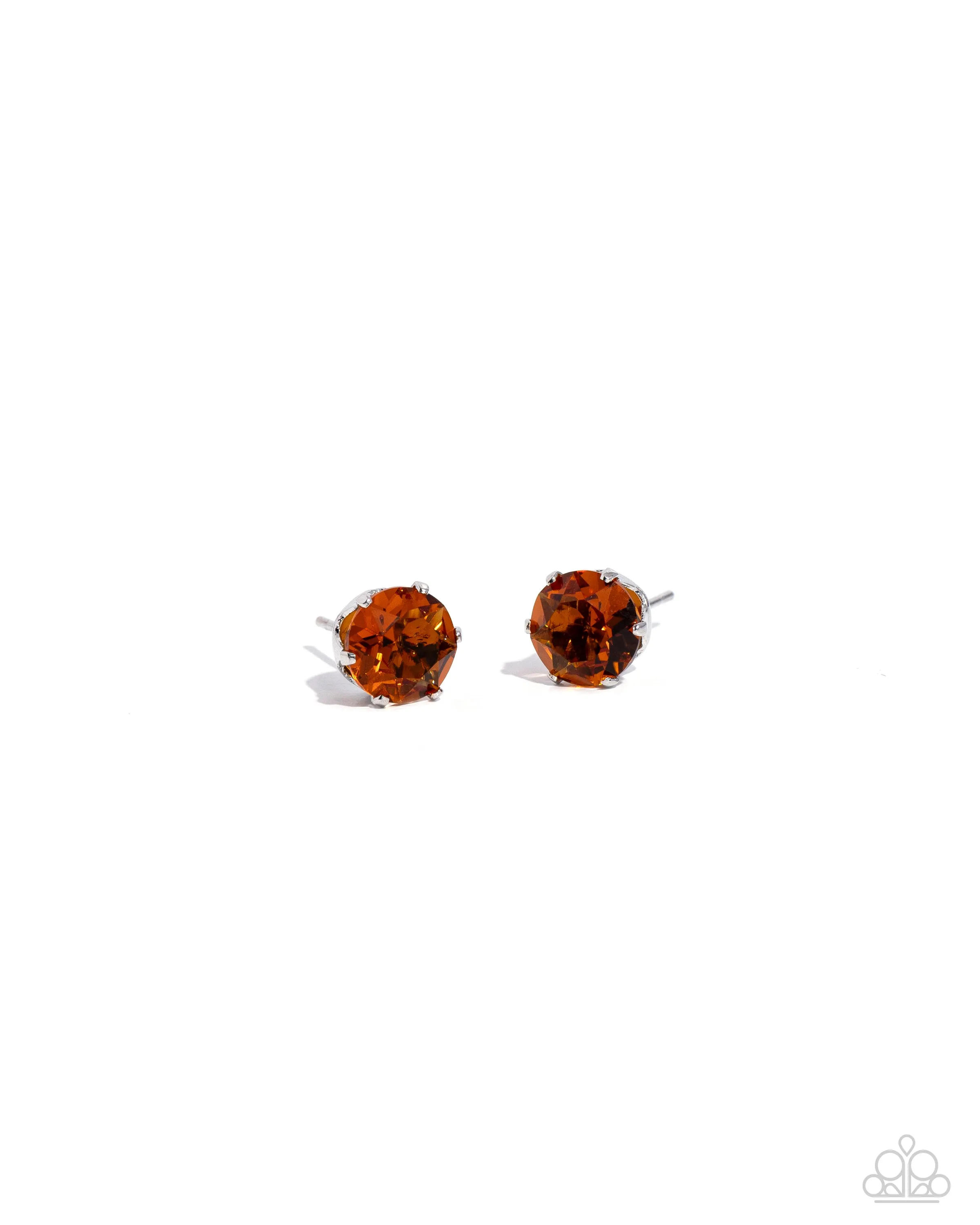 Open Door Jewelry - Breathtaking Birthstone - Orange Post Earrings - Paparazzi Accessories