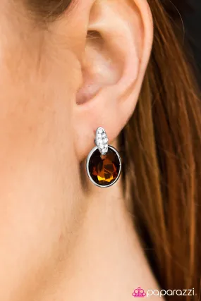 Open Door Jewelry - Come WALTZ May - Brown Post Post Earrings - Paparazzi Accessories