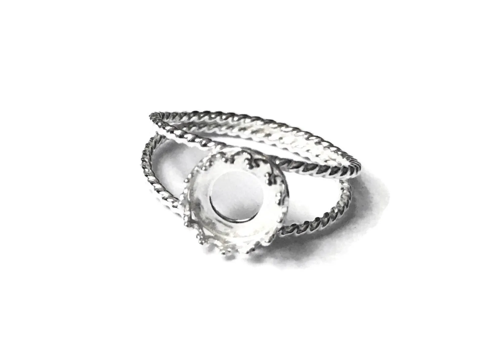 Oval Crown Ring Blank Double Twist Rope Band | 6x8, 8x10, 12x10, 14x10, 18x13 mm