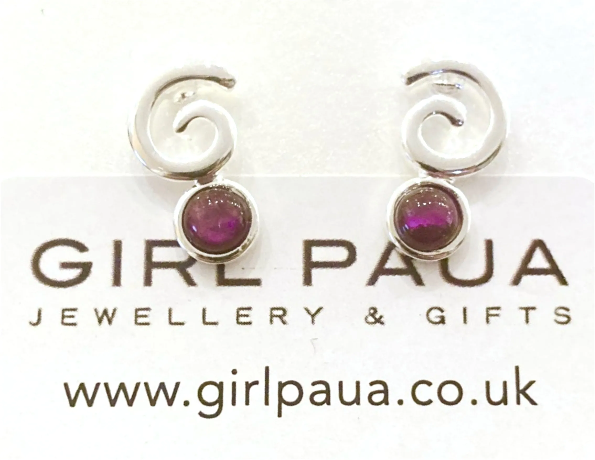 Paua Shell Koru Swirl Earrings - by Mhairi Sim - Girl Paua
