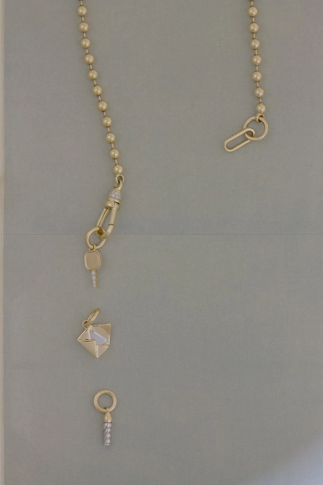 Pavé Beaded Chain Necklace Diamond