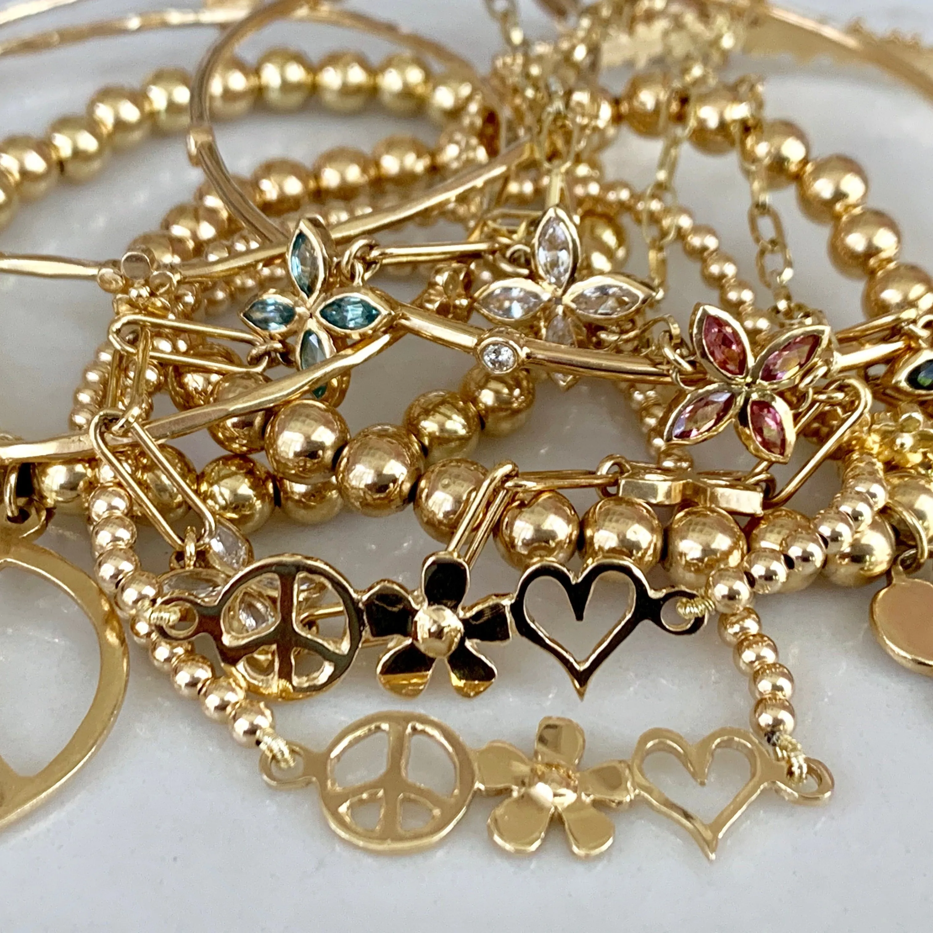 Peace, Flowers & Love Bracelet