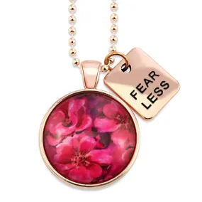 PINK COLLECTION - Rose Gold 'Fear Less' Necklace - Ruby Bloom (10422)