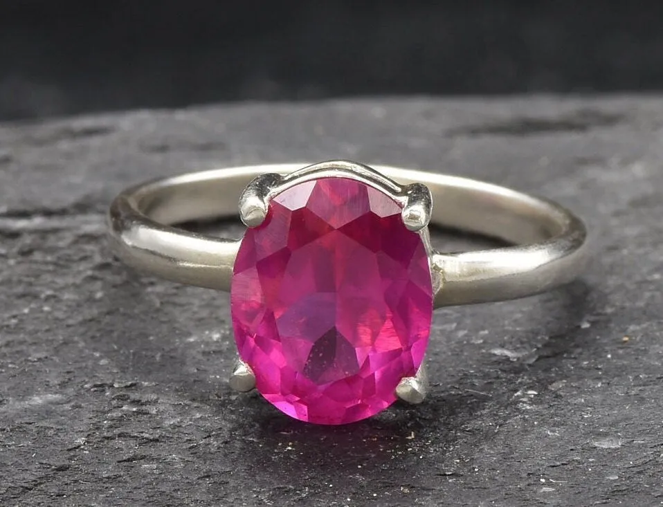 Pink Promise Ring - Alexandrite Ring - Classic Solitaire Ring
