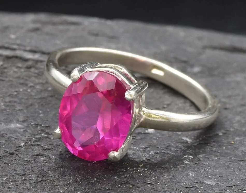 Pink Promise Ring - Alexandrite Ring - Classic Solitaire Ring