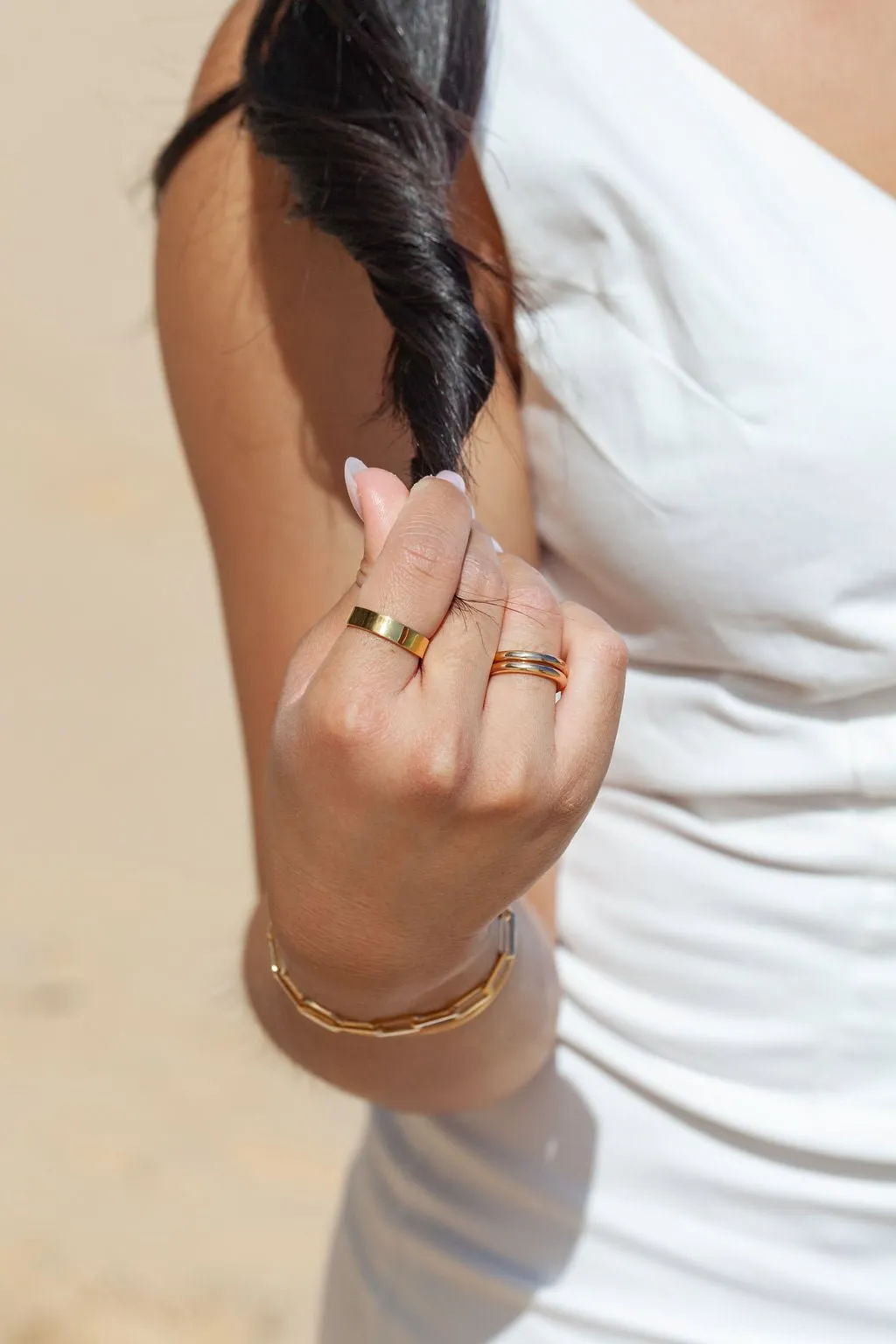 Plain Bold Gold Stack Ring - Maui