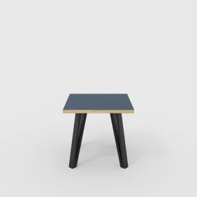 Plywood Side Table with Black Box Hairpin Legs - Formica Night Sea Blue - 500(w) x 500(d) x 425(h)