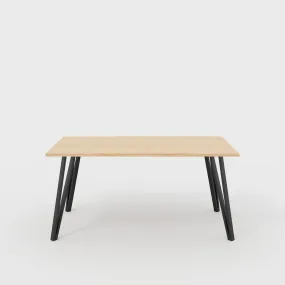 Plywood Table with Black Box Hairpin Legs - Plywood Oak - 1600(w) x 800(d) x 735(h)