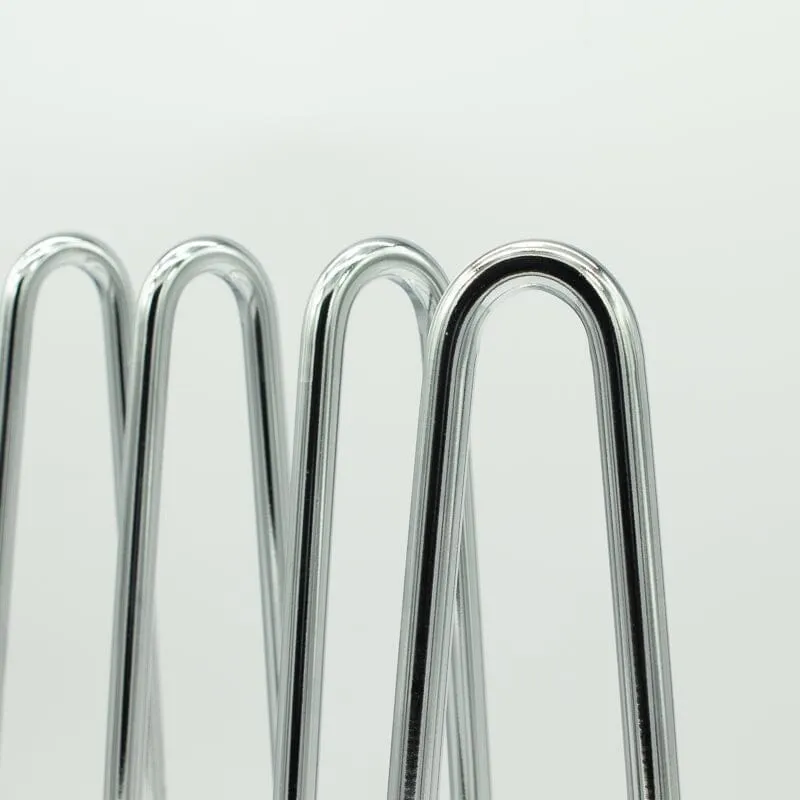 Premium Hairpin Table Legs 2 Rod 16" - Chrome Steel  - Set of 4