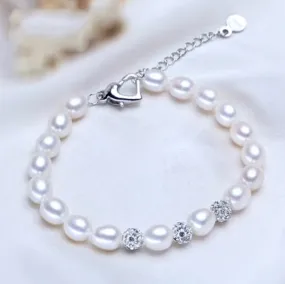 "Allie" - Freshwater Pearl Sterling Silver Bracelet