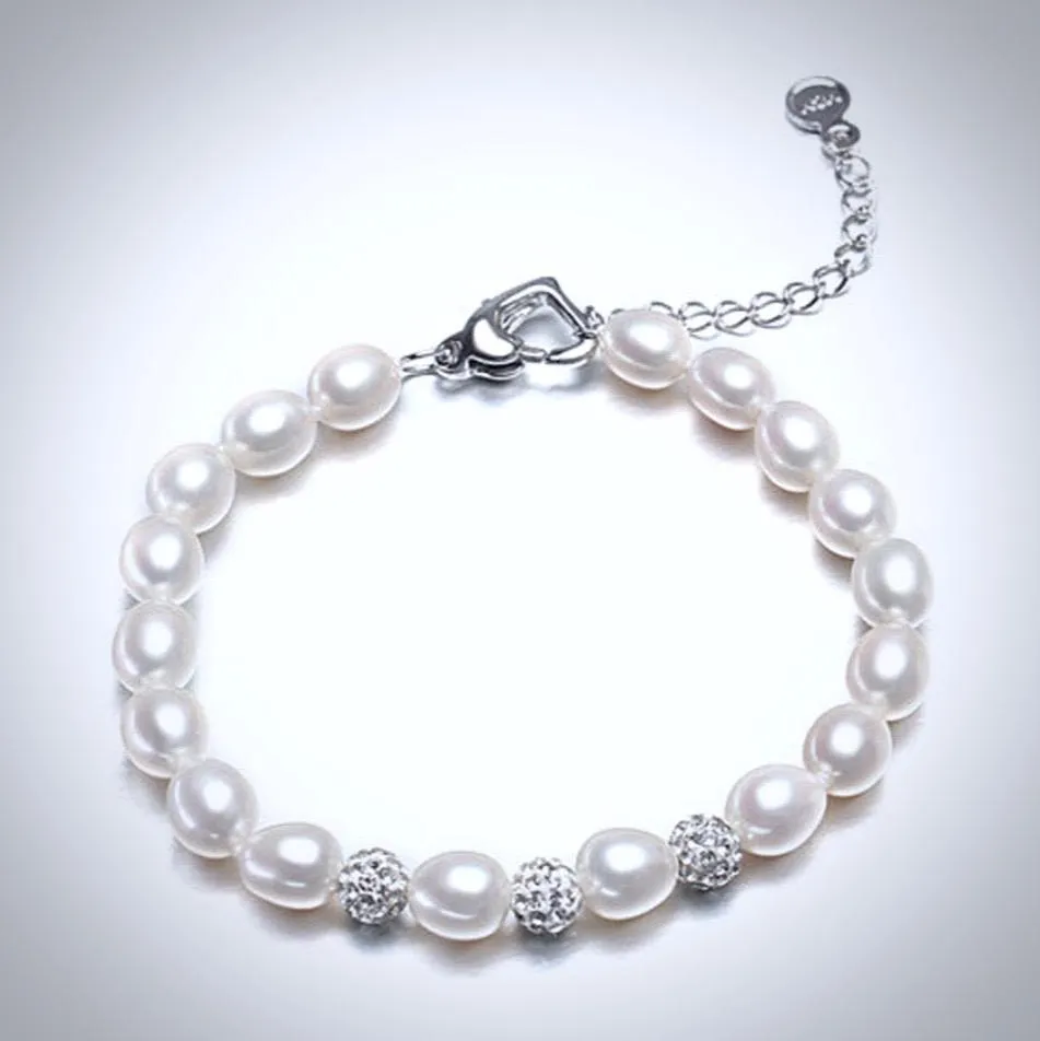"Allie" - Freshwater Pearl Sterling Silver Bracelet