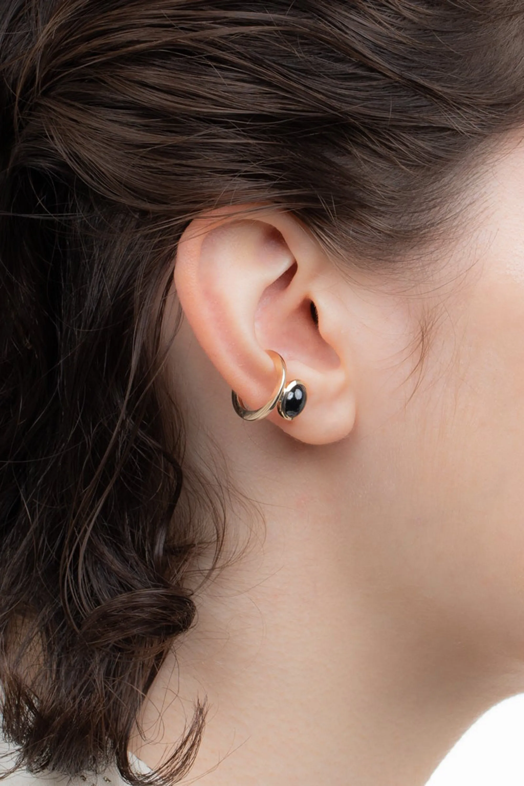 "Bird of Paradise" Ear Cuff, Black Sapphire