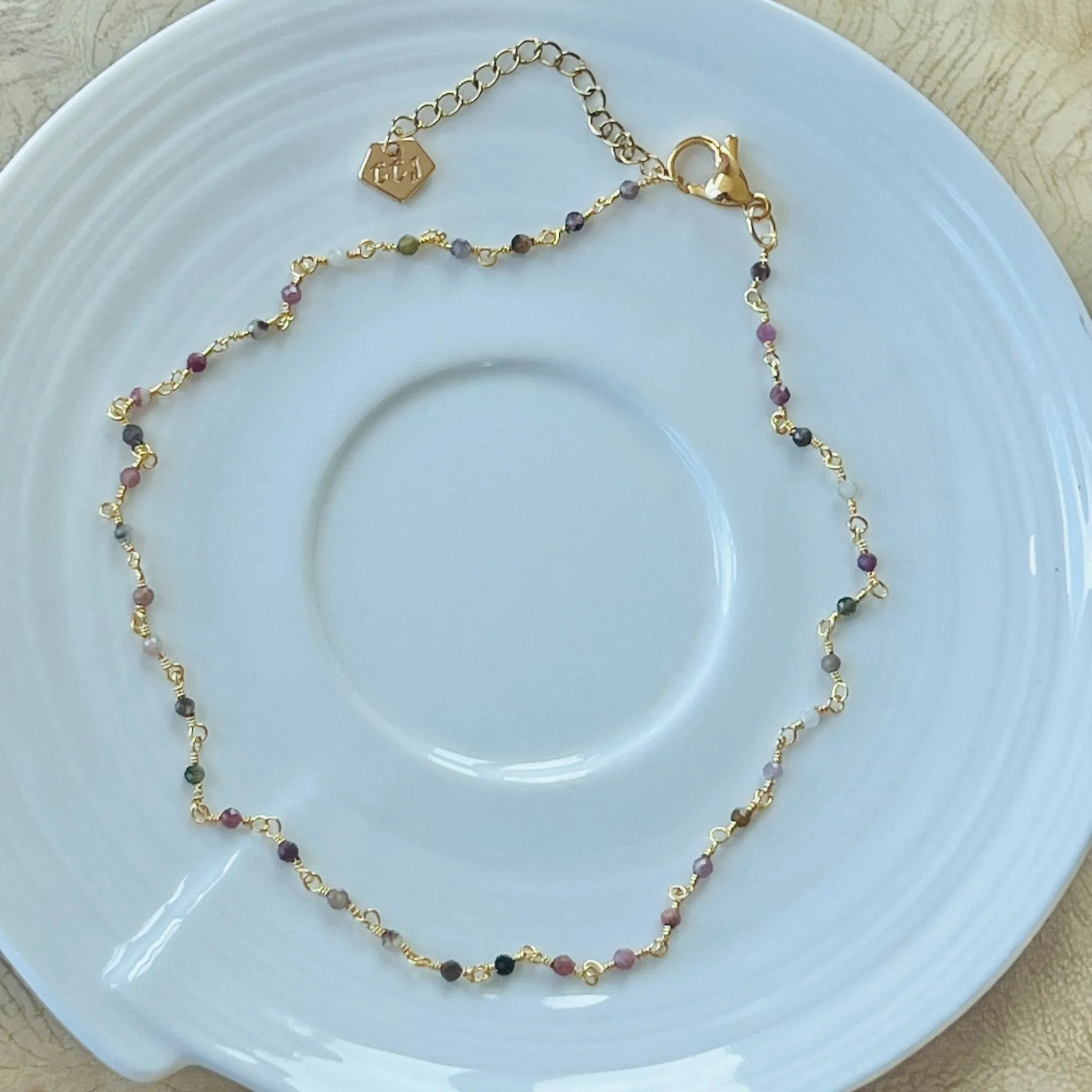 Rainbow Tourmaline Choker Necklace GHW
