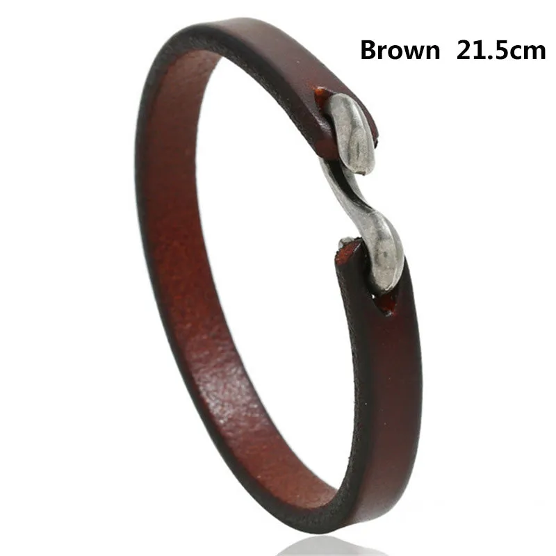 Retro Simple Leather Bracelet Men's All-match Punk Rock Leather Bracelet