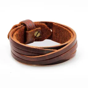 Retro Simple Leather Bracelet Men's All-match Punk Rock Leather Bracelet