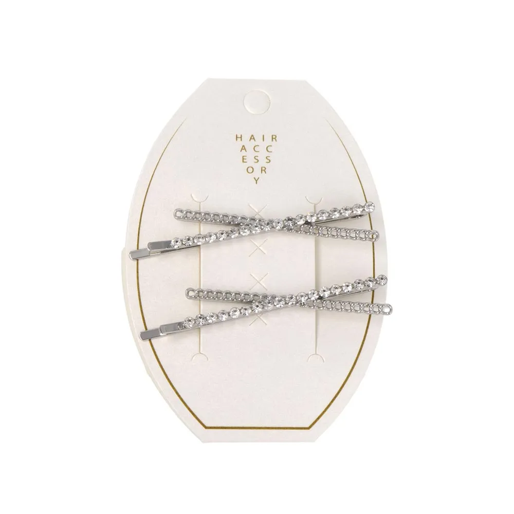 Rhinestone Cross Hairpin Set