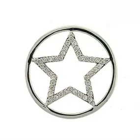 Rhodium Brass Pendant with AAA Grade CZ in Clear for Women Clear Stone Color Style LOA316