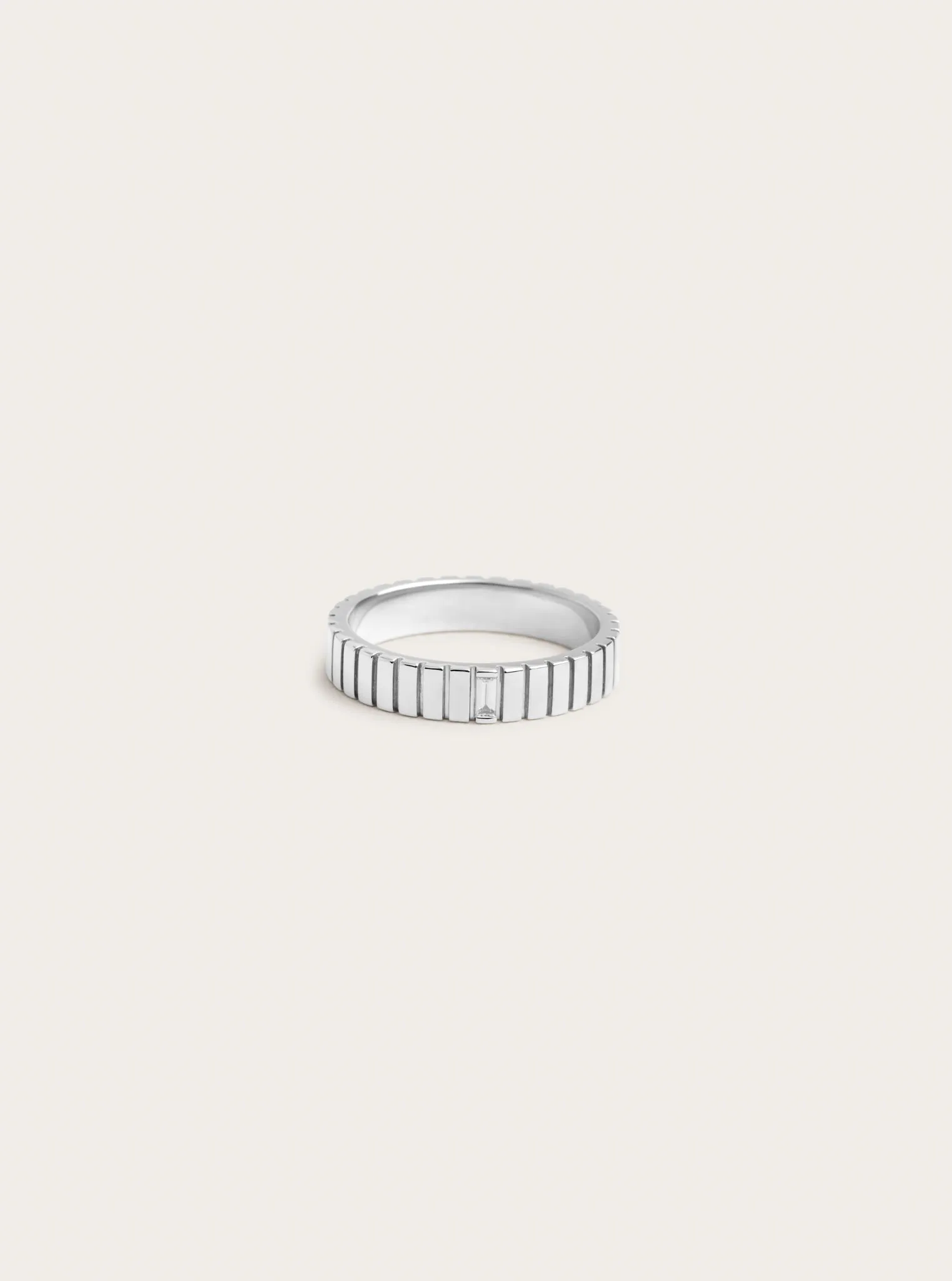 Ribbed Baguette Ring