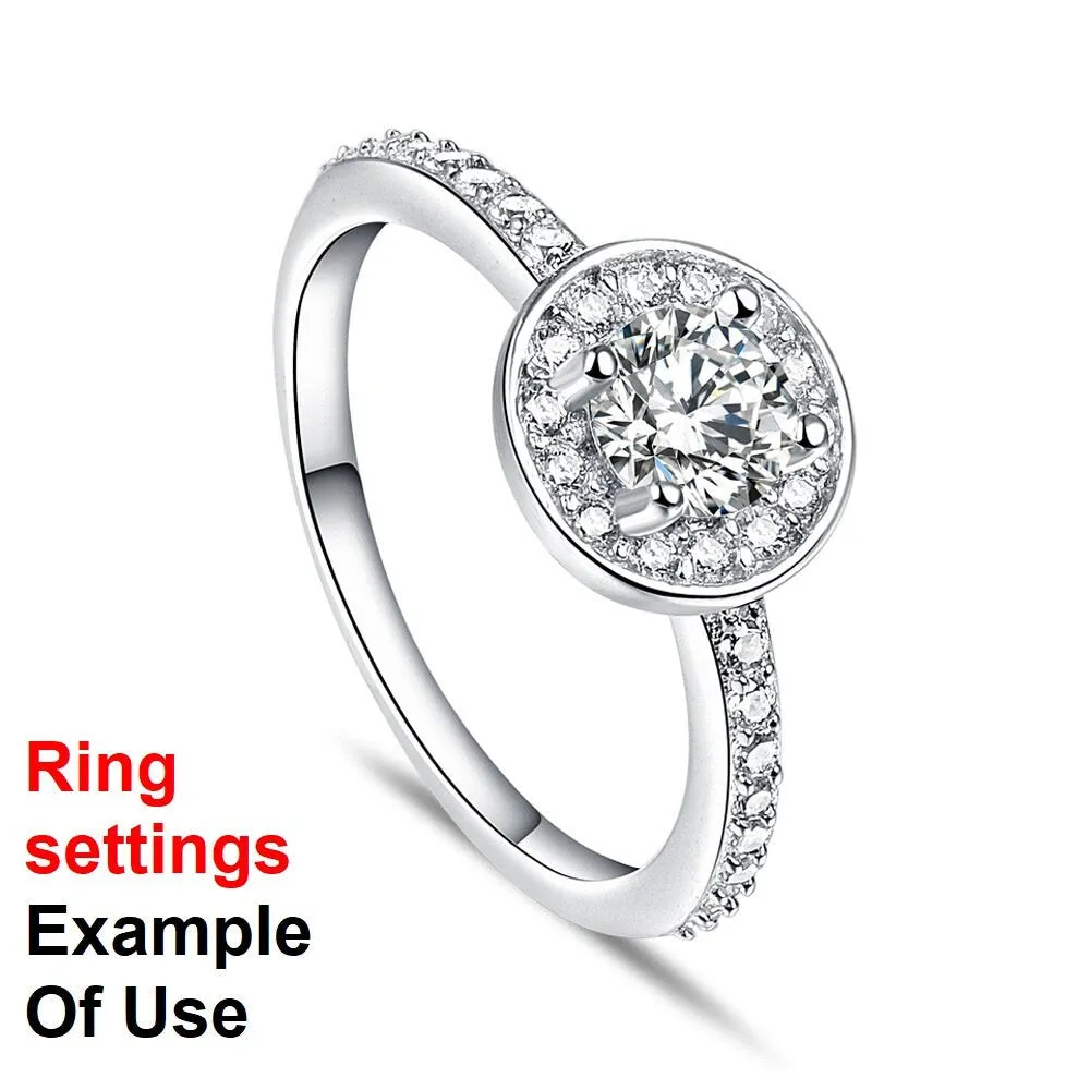 Ring Setting Blank 5mm 1pc 925 Sterling Silver CZ Semi Mount for 1 Round Shape Faceted Stone 4 Prongs Love Theme Wholesale Available