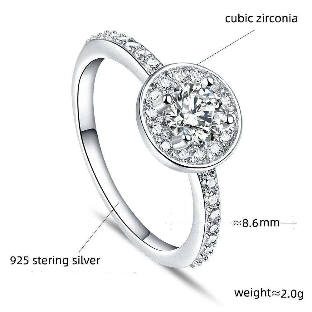 Ring Setting Blank 5mm 1pc 925 Sterling Silver CZ Semi Mount for 1 Round Shape Faceted Stone 4 Prongs Love Theme Wholesale Available