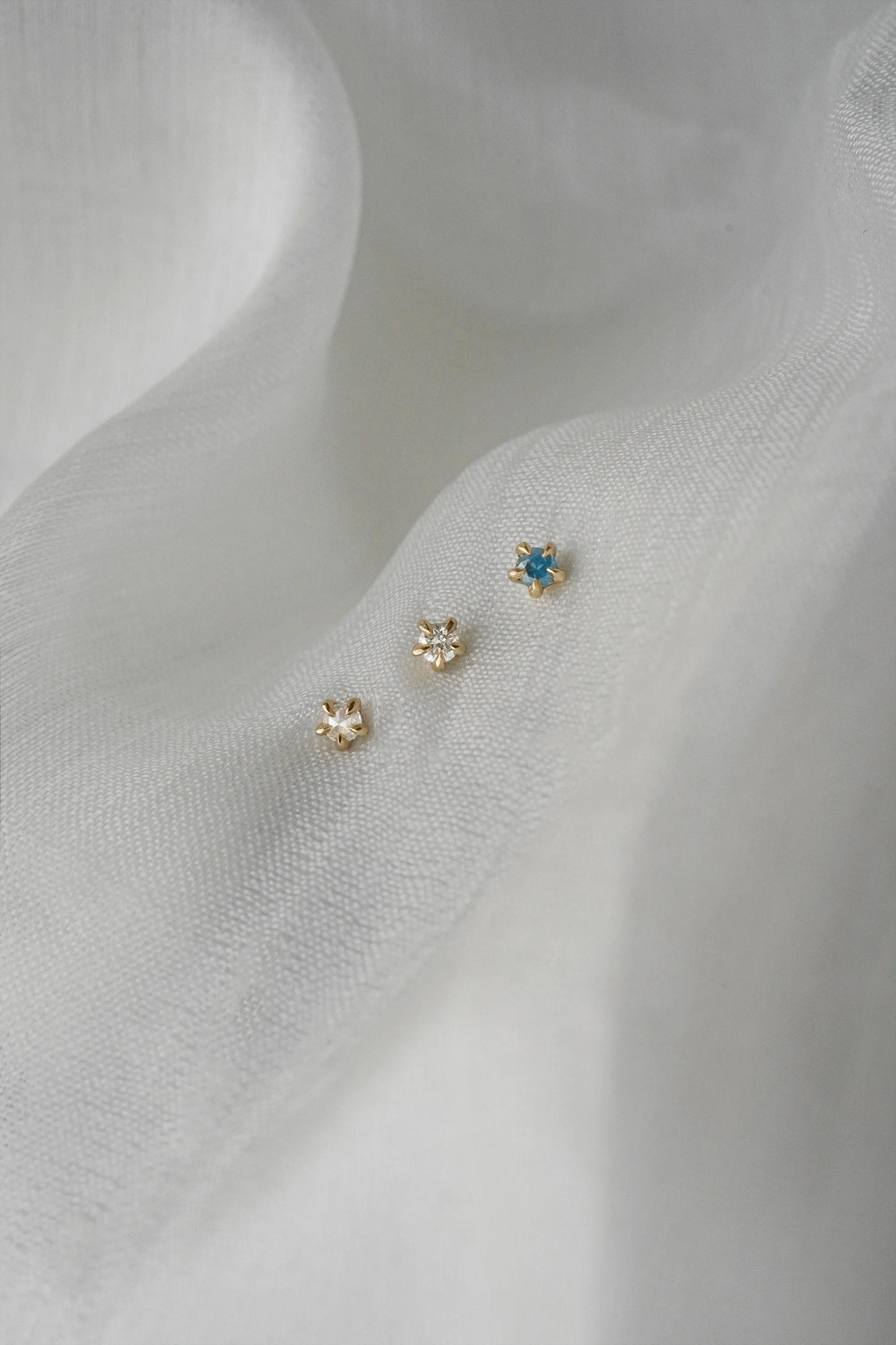 Rose Cut Diamond Moondew Stud