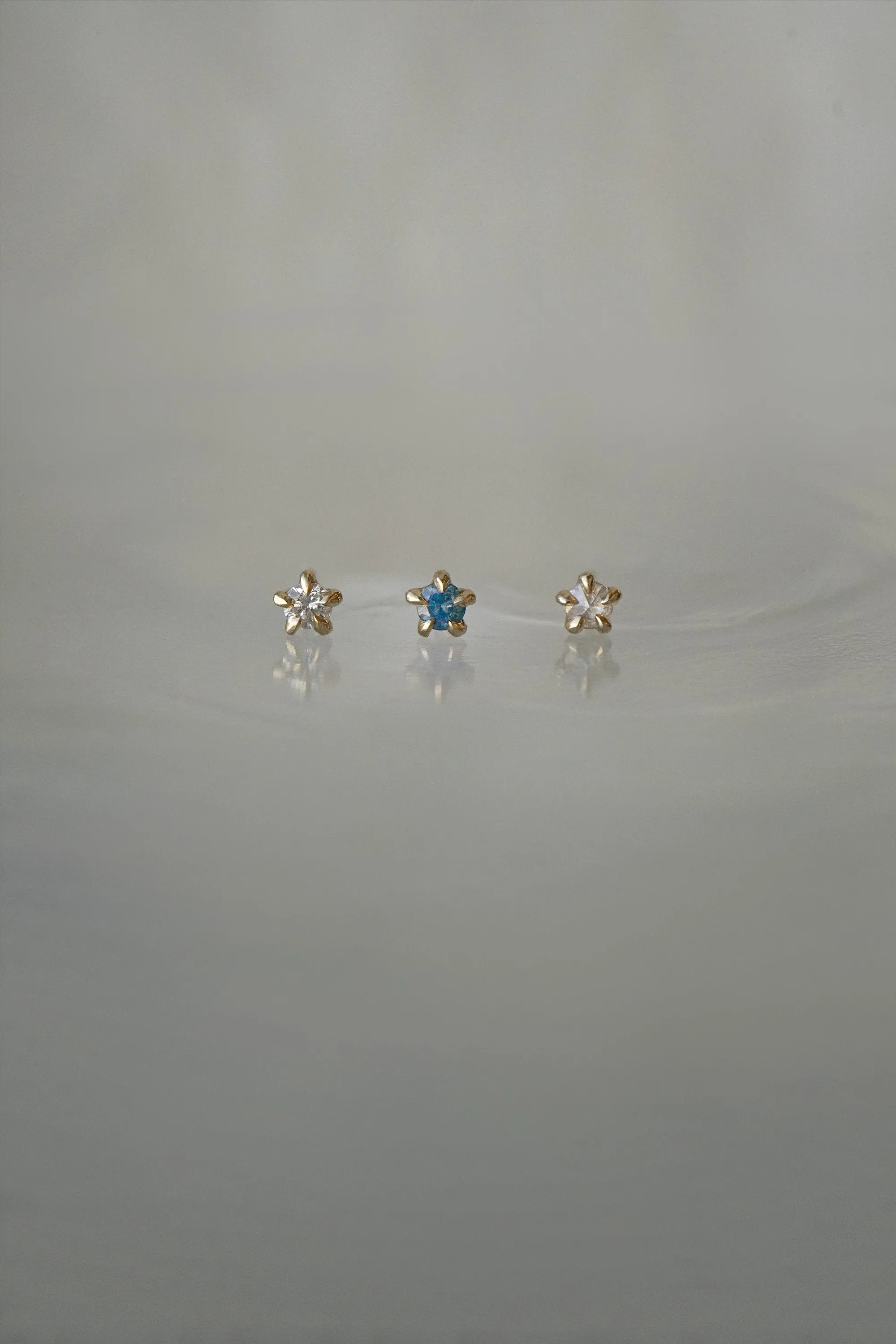 Rose Cut Diamond Moondew Stud