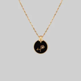 ROSE. Vintage Jet Black Glass Engraved Rose Pendant Necklace