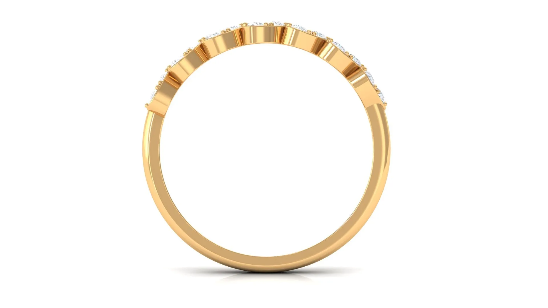 Round Diamond Heart Half Eternity Ring