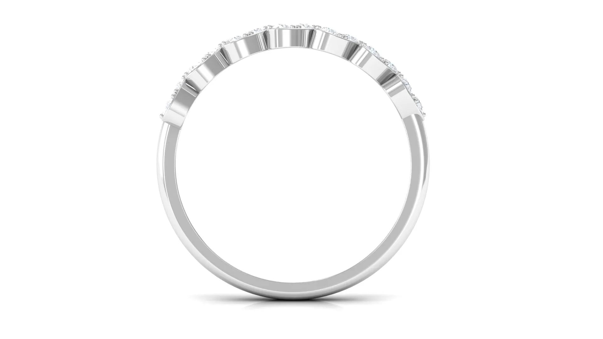 Round Diamond Heart Half Eternity Ring