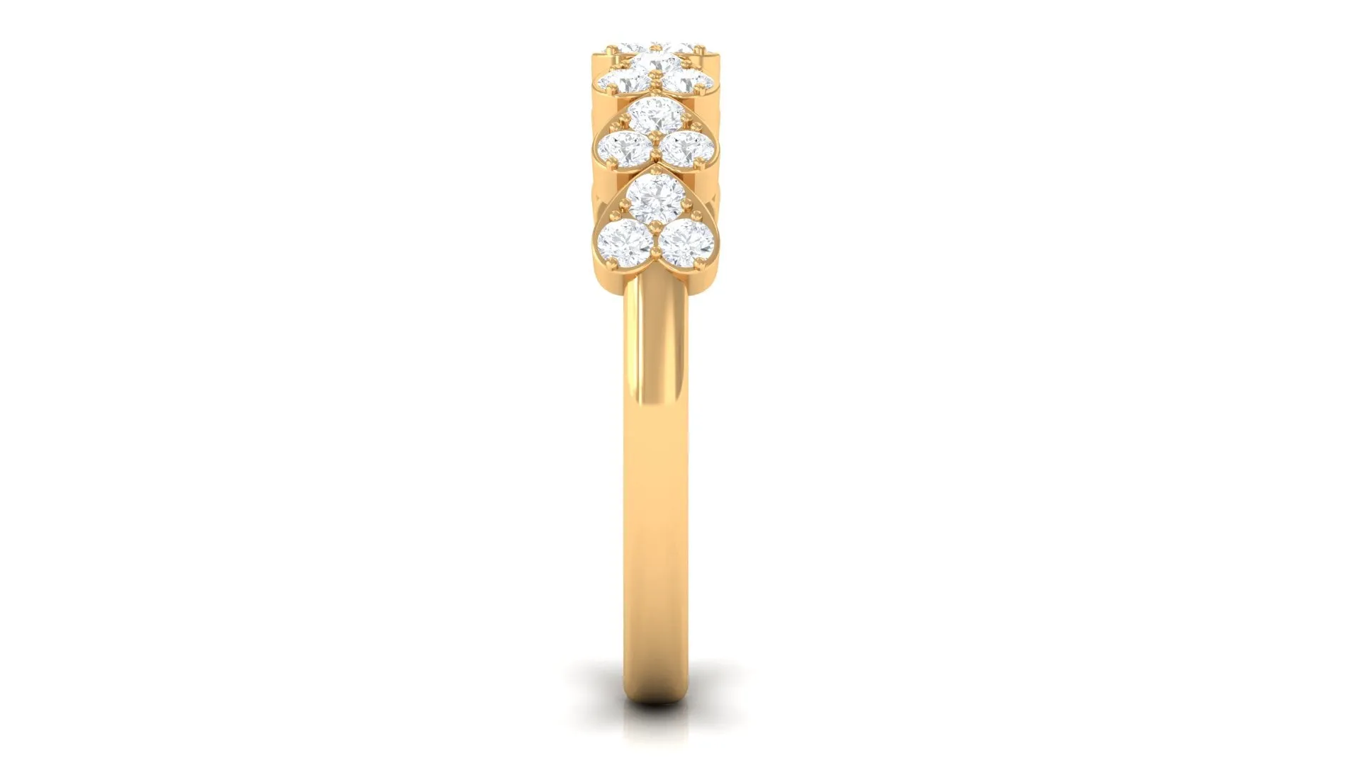 Round Diamond Heart Half Eternity Ring