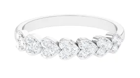 Round Diamond Heart Half Eternity Ring
