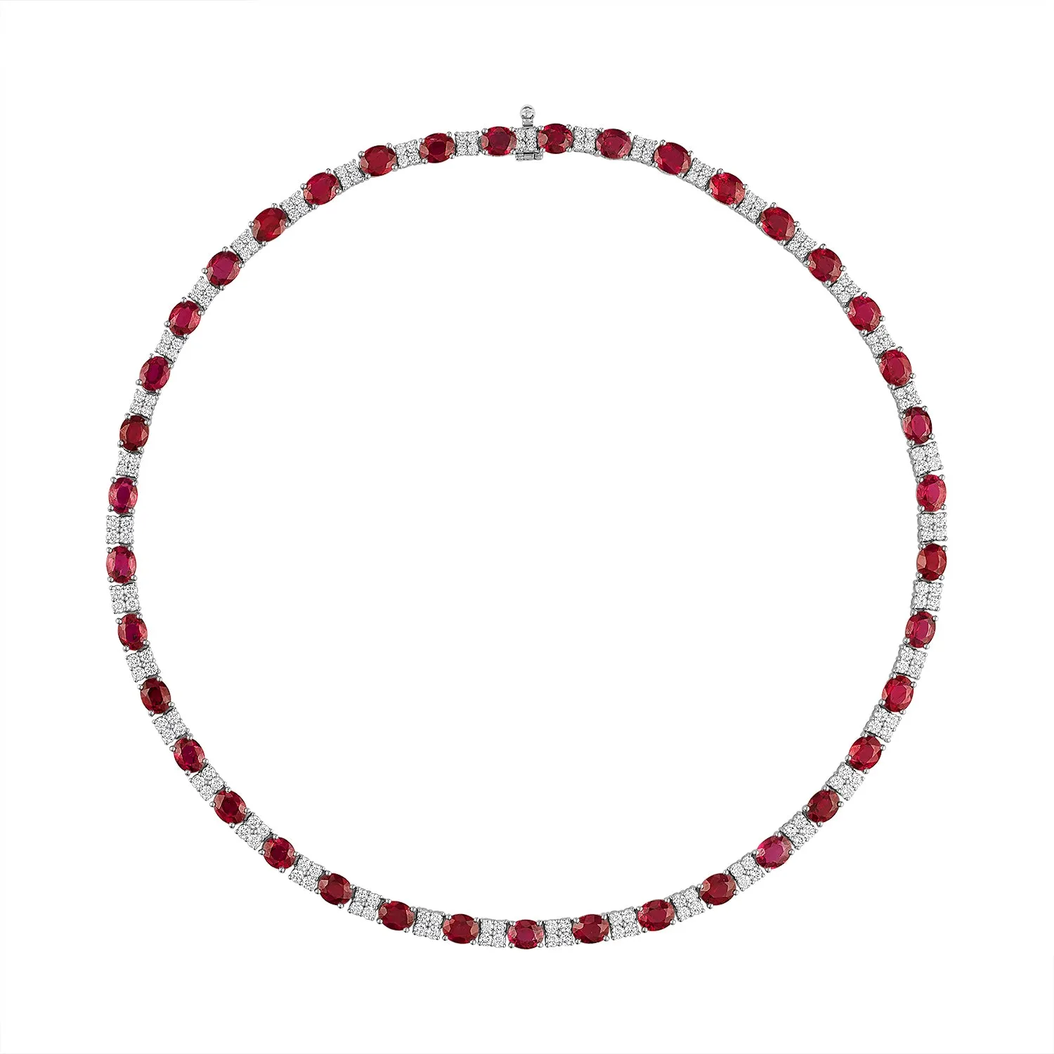 Ruby and Diamond Tennis Necklace
