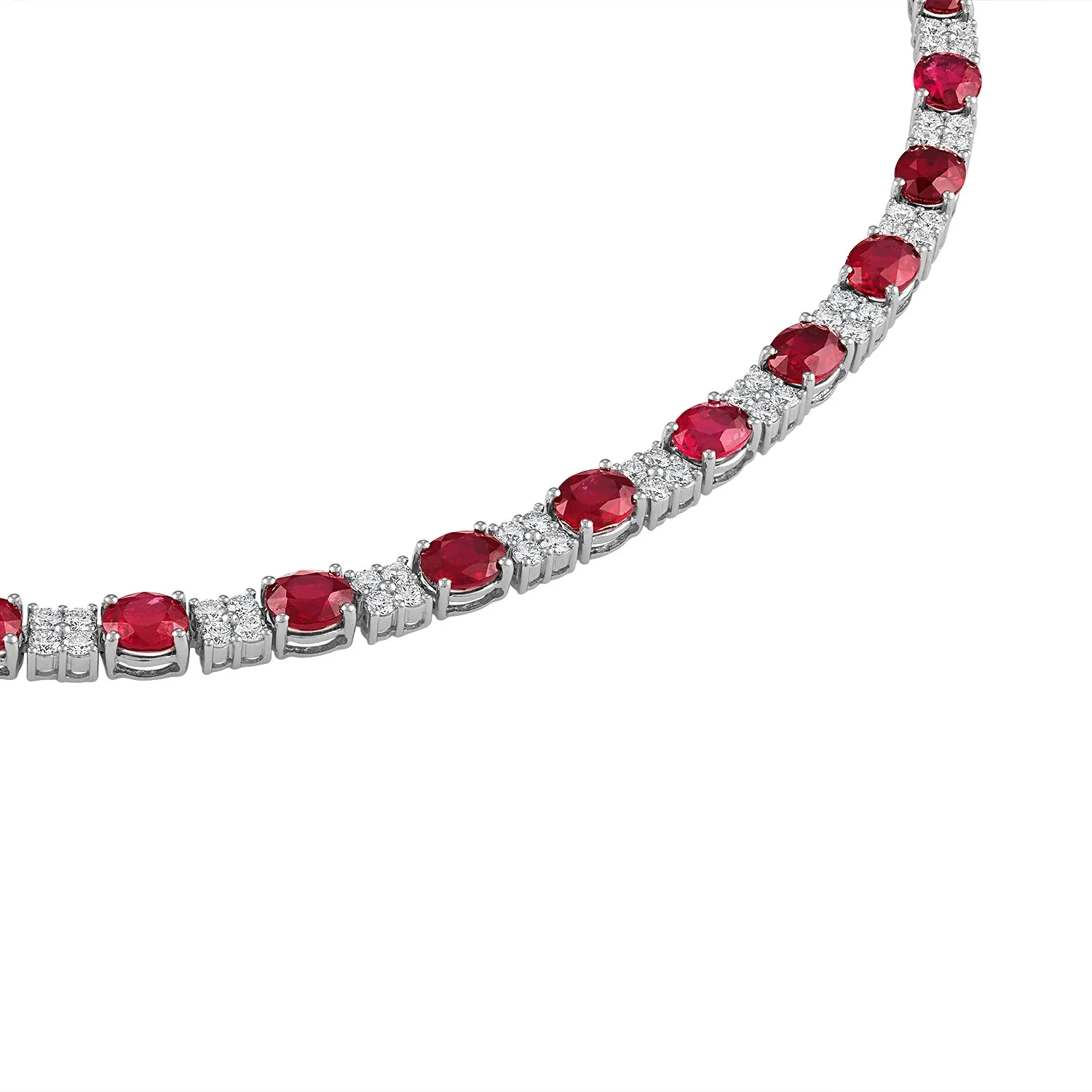 Ruby and Diamond Tennis Necklace