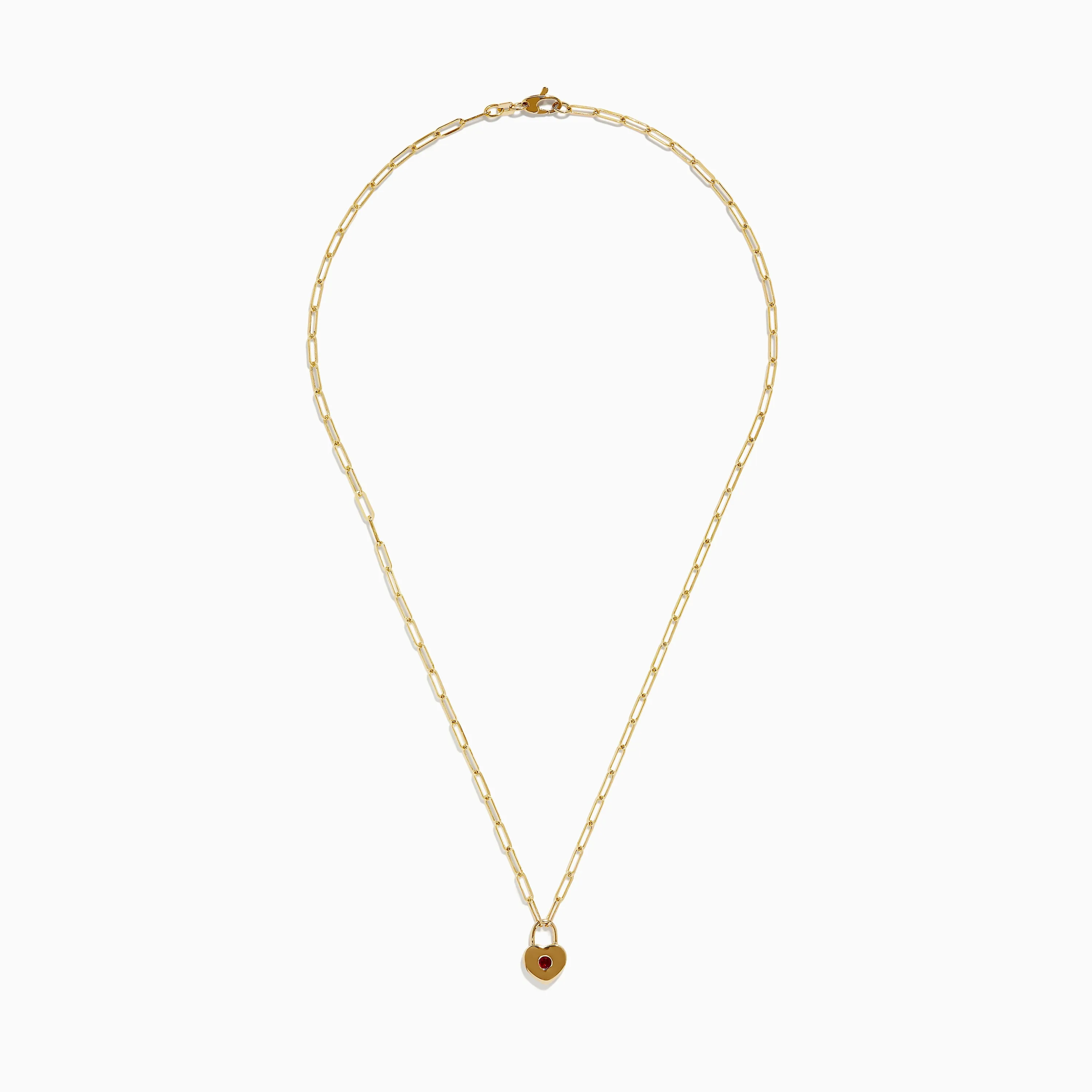 Ruby Royale 14K Yellow Gold Ruby Heart Locket Necklace