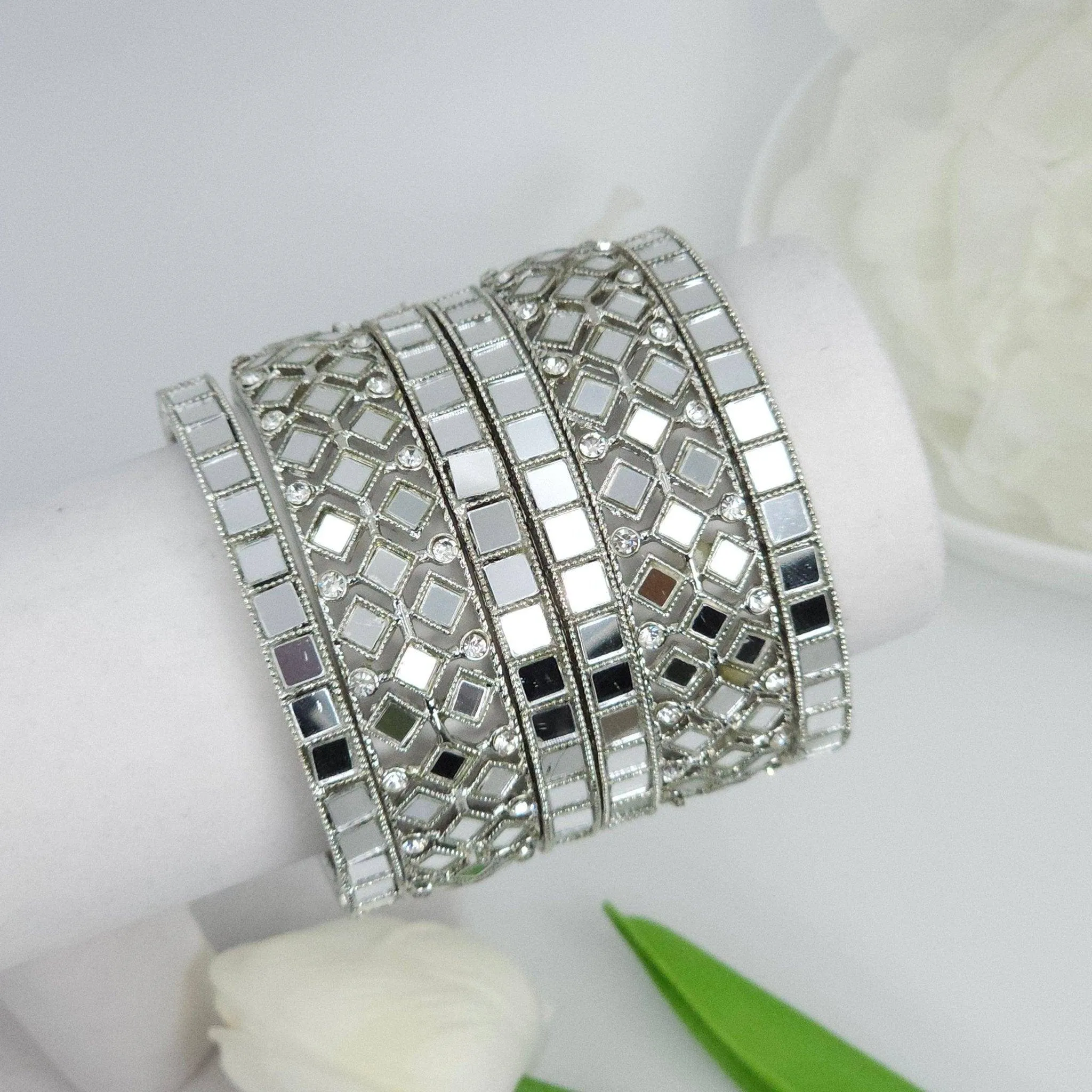 Set of 6 Mirror Bangles