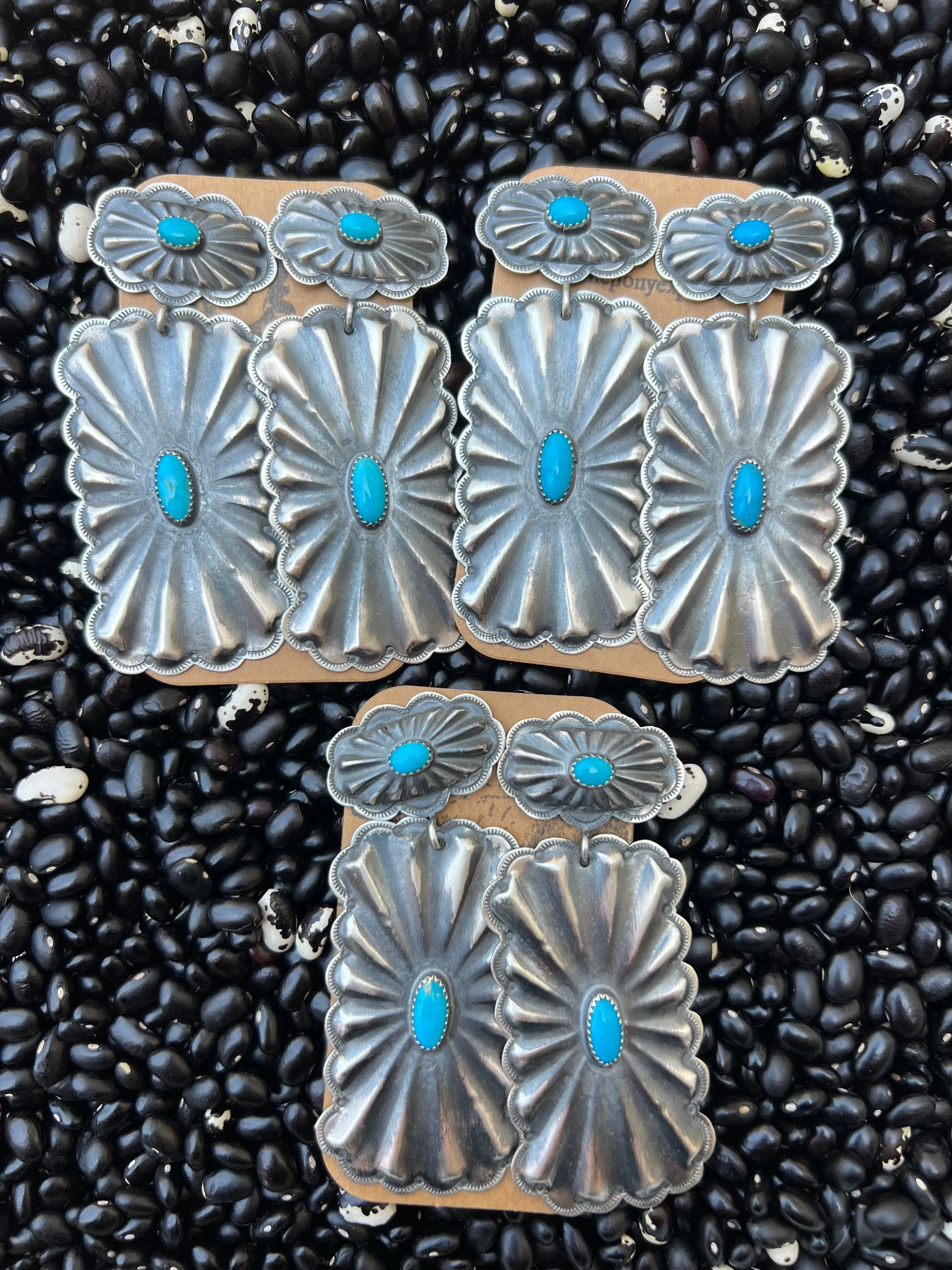 Shirley Large Rectangle Concho Earrings
