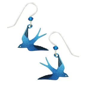 Sienna Sky Sapphire Blue Flying Swallow Bird Pierced Earrings