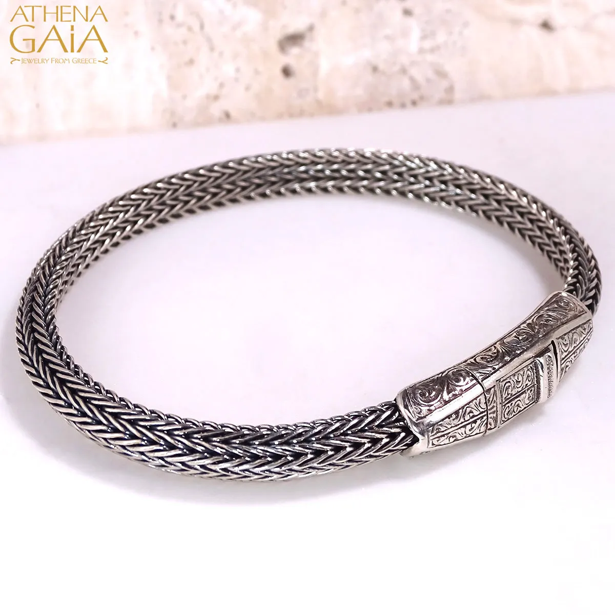 Silver Flat Base Strap Bracelet