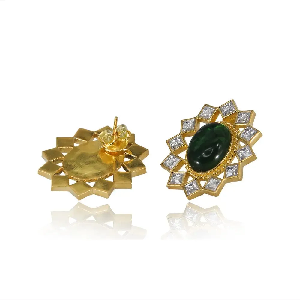 Silver Gold Plated Green Choker