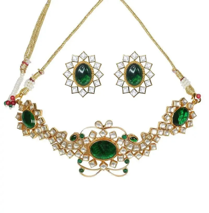 Silver Gold Plated Green Choker