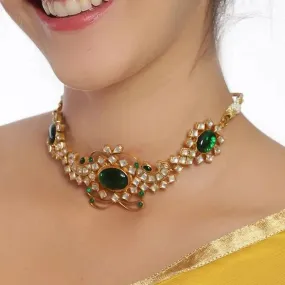 Silver Gold Plated Green Choker