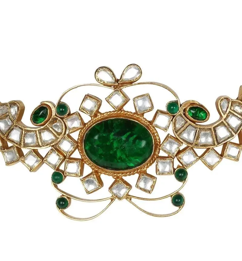 Silver Gold Plated Green Choker