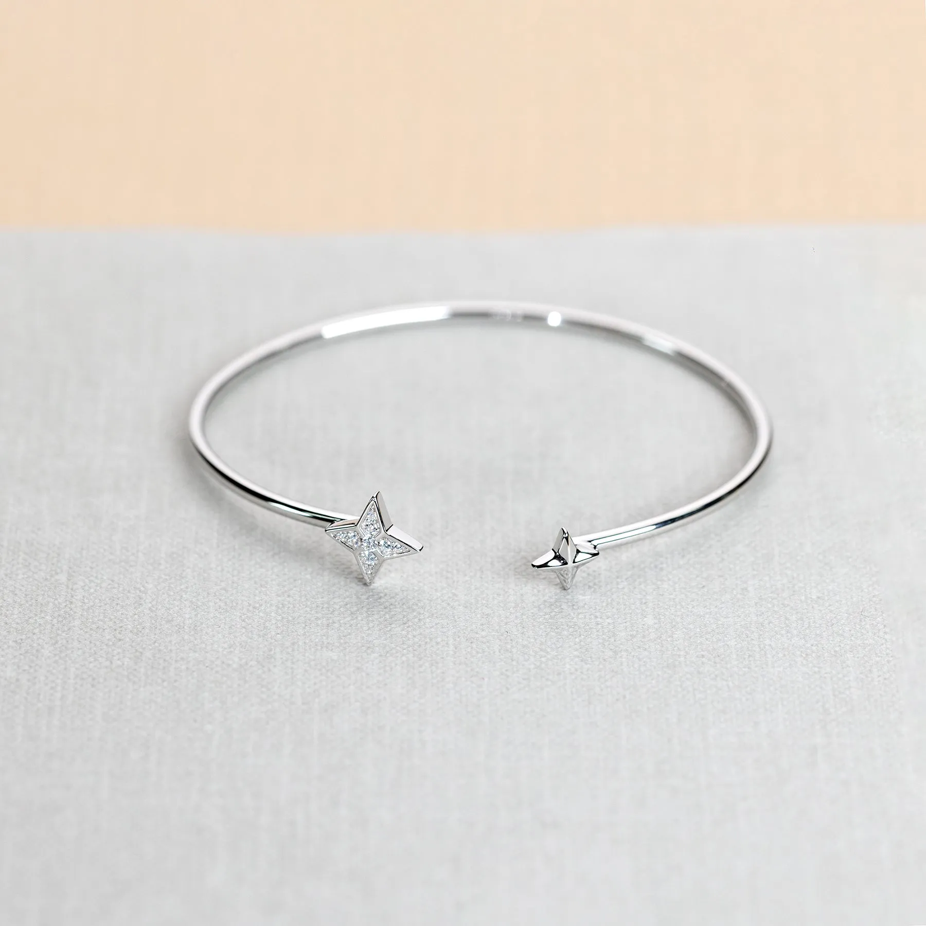 Silver Stars Flexi Cuff Bangle