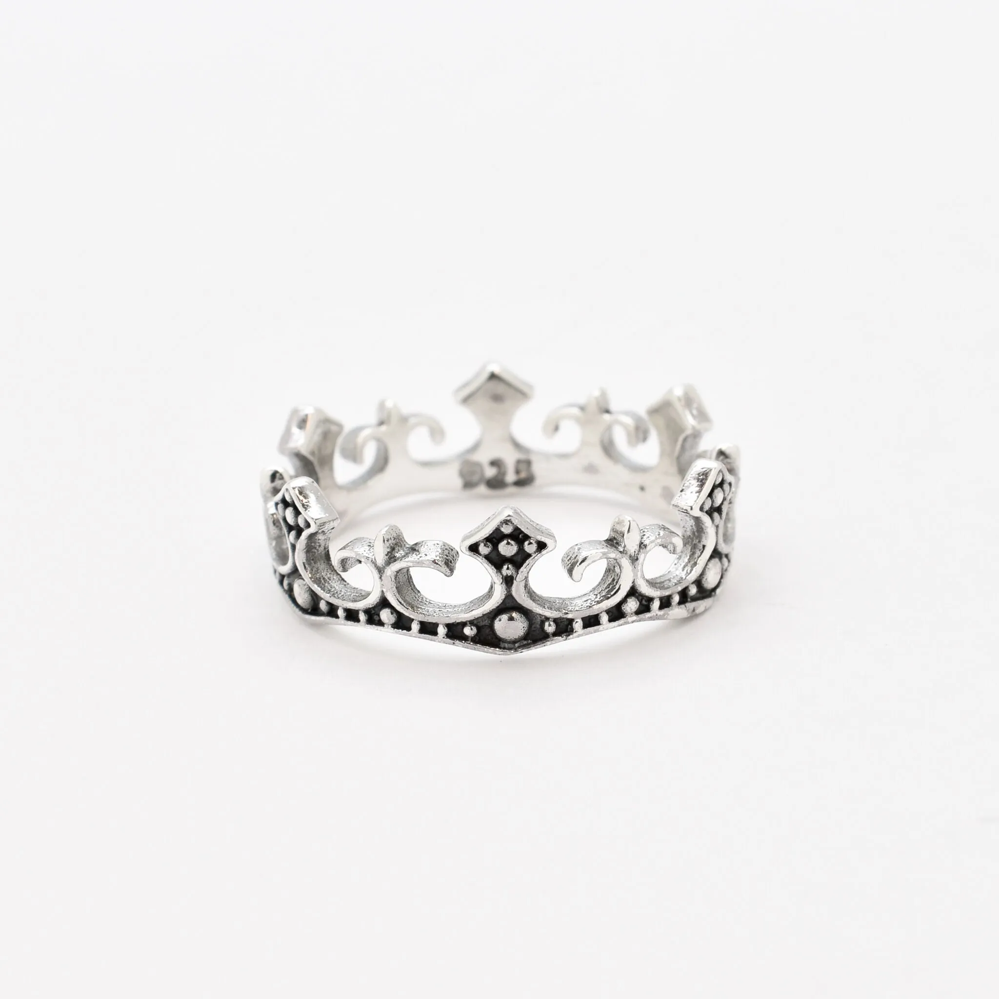 Silver Tiara Ring - Princess Crown Ring - Vintage Royal Ring