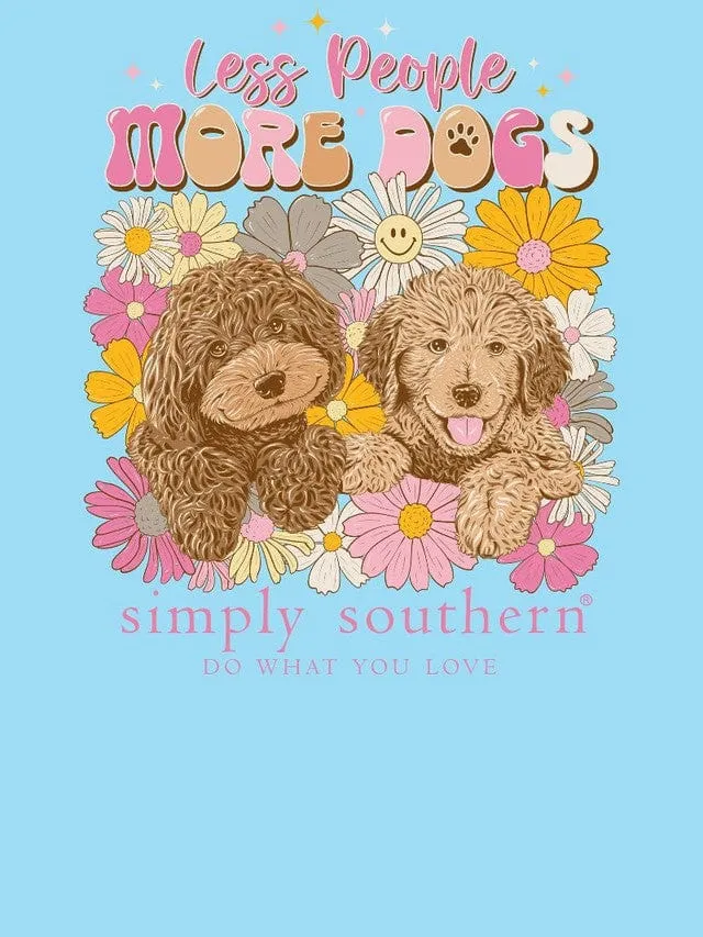 Simply Southern Women's Pool Blue More Dogs Long Sleeve Graphic T-Shirt