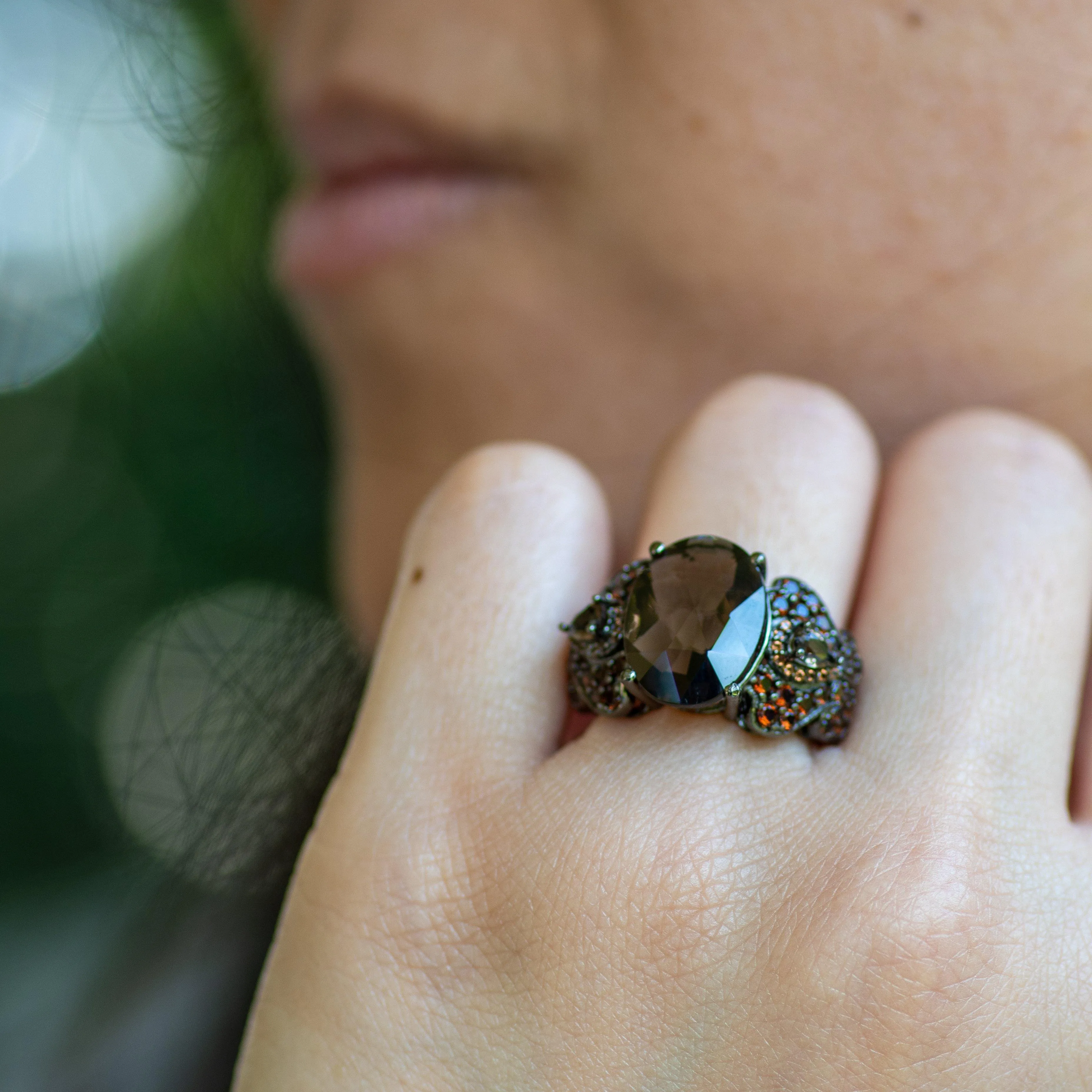 Smoky Quartz Ring in Sterling Silver