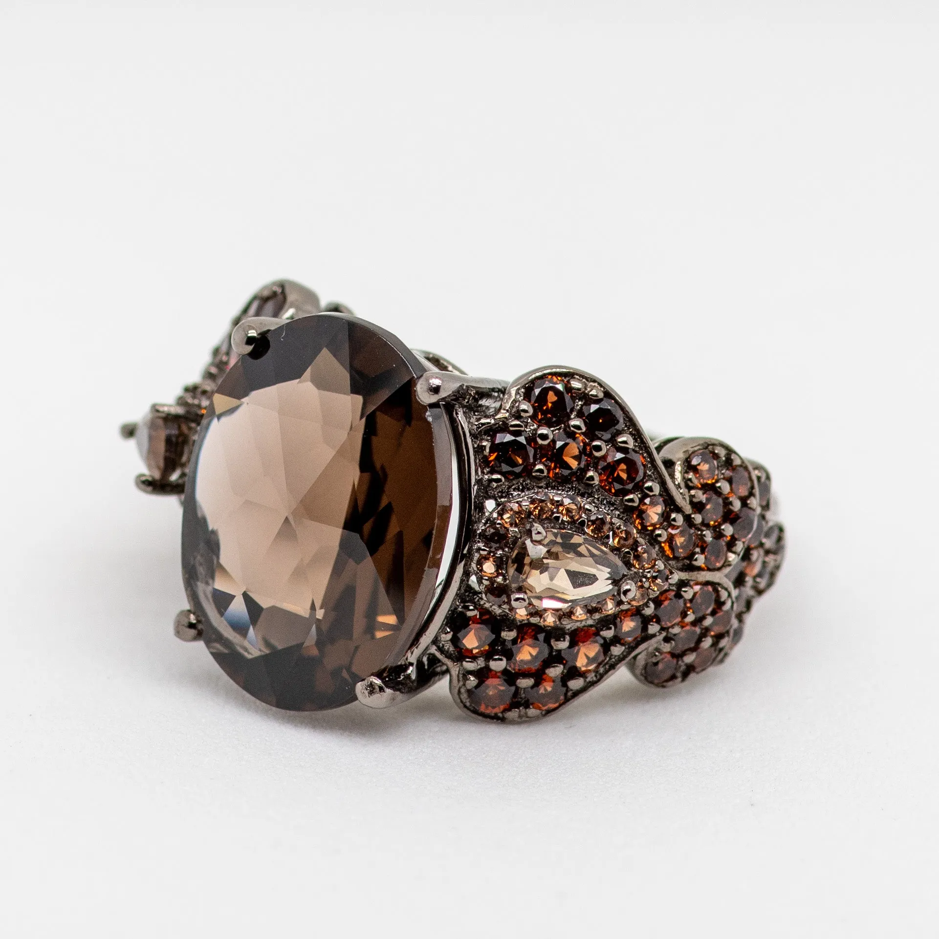 Smoky Quartz Ring in Sterling Silver
